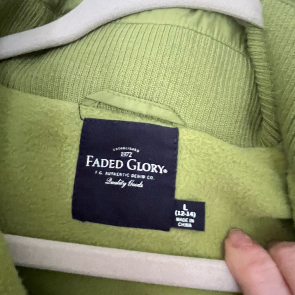 Faded Glory Lime Green Hooded Jacket - Picture 2 of 3